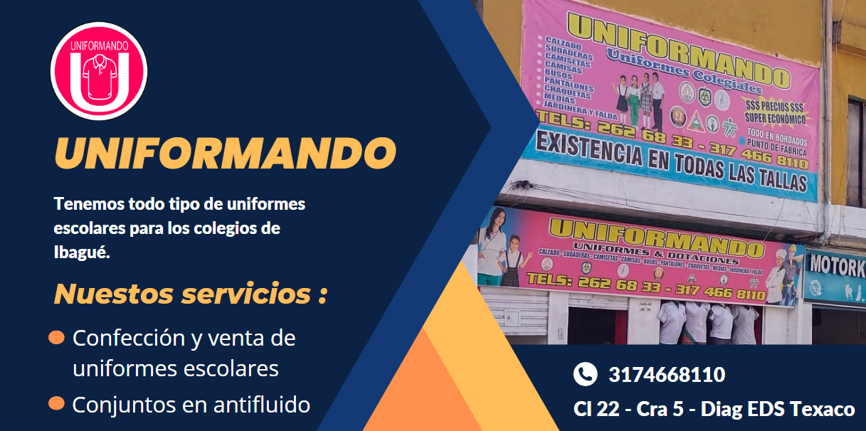 Banner UNIFORMANDO Uniformes colegiales Ibagué